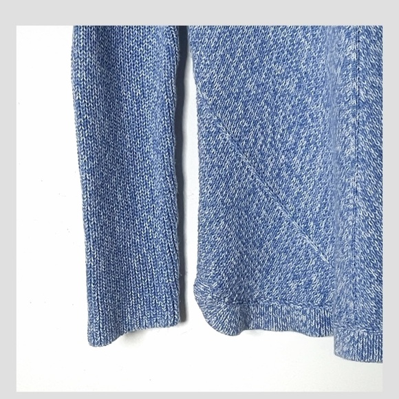 Talbots Shaker Stitch Sweater Pima Cotton Marled Blue Crew Neck Size Small - Picture 7 of 11